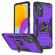 Coque Contour Silicone et Plastique Housse Etui Mat avec Magnetique Support Bague Anneau MQ1 pour Samsung Galaxy M52 5G Violet