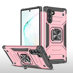 Coque Contour Silicone et Plastique Housse Etui Mat avec Magnetique Support Bague Anneau MQ1 pour Samsung Galaxy Note 10 5G Or Rose