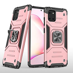 Coque Contour Silicone et Plastique Housse Etui Mat avec Magnetique Support Bague Anneau MQ1 pour Samsung Galaxy Note 10 Lite Or Rose