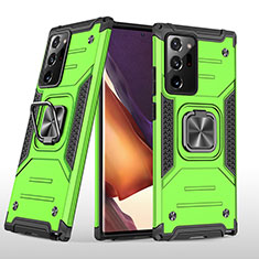 Coque Contour Silicone et Plastique Housse Etui Mat avec Magnetique Support Bague Anneau MQ1 pour Samsung Galaxy Note 20 Ultra 5G Vert