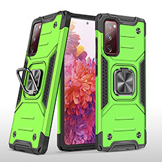 Coque Contour Silicone et Plastique Housse Etui Mat avec Magnetique Support Bague Anneau MQ1 pour Samsung Galaxy S20 FE (2022) 5G Vert