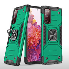 Coque Contour Silicone et Plastique Housse Etui Mat avec Magnetique Support Bague Anneau MQ1 pour Samsung Galaxy S20 FE (2022) 5G Vert Nuit