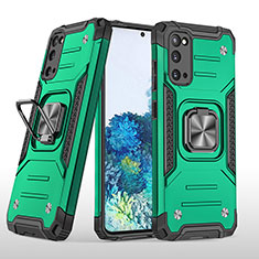 Coque Contour Silicone et Plastique Housse Etui Mat avec Magnetique Support Bague Anneau MQ1 pour Samsung Galaxy S20 Vert Nuit