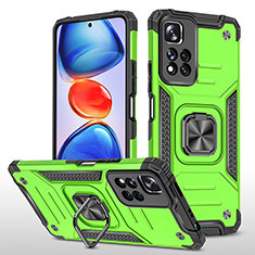 Coque Contour Silicone et Plastique Housse Etui Mat avec Magnetique Support Bague Anneau MQ1 pour Xiaomi Mi 11i 5G (2022) Vert