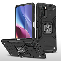 Coque Contour Silicone et Plastique Housse Etui Mat avec Magnetique Support Bague Anneau MQ1 pour Xiaomi Mi 11X Pro 5G Noir