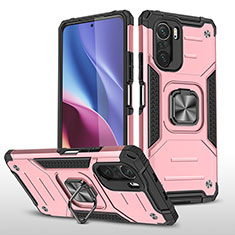 Coque Contour Silicone et Plastique Housse Etui Mat avec Magnetique Support Bague Anneau MQ1 pour Xiaomi Mi 11X Pro 5G Or Rose