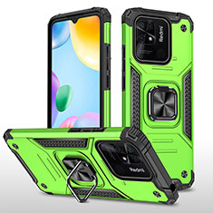 Coque Contour Silicone et Plastique Housse Etui Mat avec Magnetique Support Bague Anneau MQ1 pour Xiaomi Redmi 10C 4G Vert