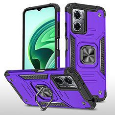 Coque Contour Silicone et Plastique Housse Etui Mat avec Magnetique Support Bague Anneau MQ1 pour Xiaomi Redmi 11 Prime 5G Violet