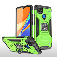 Coque Contour Silicone et Plastique Housse Etui Mat avec Magnetique Support Bague Anneau MQ1 pour Xiaomi Redmi 9 Activ Vert