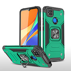 Coque Contour Silicone et Plastique Housse Etui Mat avec Magnetique Support Bague Anneau MQ1 pour Xiaomi Redmi 9C NFC Vert Nuit