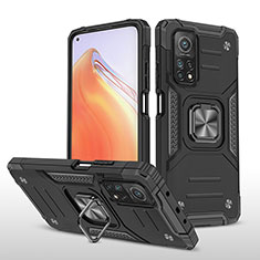 Coque Contour Silicone et Plastique Housse Etui Mat avec Magnetique Support Bague Anneau MQ1 pour Xiaomi Redmi K30S 5G Noir