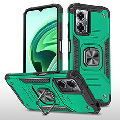 Coque Contour Silicone et Plastique Housse Etui Mat avec Magnetique Support Bague Anneau MQ1 pour Xiaomi Redmi Note 11E 5G Vert Nuit