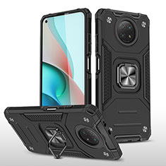 Coque Contour Silicone et Plastique Housse Etui Mat avec Magnetique Support Bague Anneau MQ1 pour Xiaomi Redmi Note 9 5G Noir