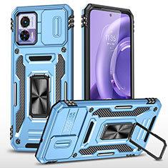 Coque Contour Silicone et Plastique Housse Etui Mat avec Magnetique Support Bague Anneau MQ2 pour Motorola Moto Edge 30 Neo 5G Bleu