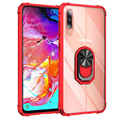 Coque Contour Silicone et Plastique Housse Etui Mat avec Magnetique Support Bague Anneau MQ2 pour Samsung Galaxy A70S Rouge