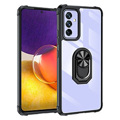 Coque Contour Silicone et Plastique Housse Etui Mat avec Magnetique Support Bague Anneau MQ2 pour Samsung Galaxy A82 5G Noir