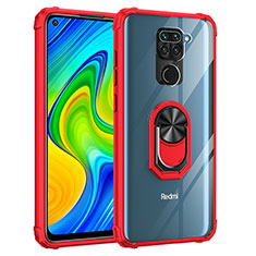 Coque Contour Silicone et Plastique Housse Etui Mat avec Magnetique Support Bague Anneau MQ2 pour Xiaomi Redmi 10X 4G Rouge