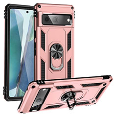 Coque Contour Silicone et Plastique Housse Etui Mat avec Magnetique Support Bague Anneau MQ3 pour Google Pixel 7 5G Or Rose