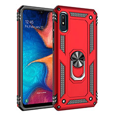 Coque Contour Silicone et Plastique Housse Etui Mat avec Magnetique Support Bague Anneau MQ3 pour Samsung Galaxy A10e Rouge