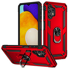 Coque Contour Silicone et Plastique Housse Etui Mat avec Magnetique Support Bague Anneau MQ3 pour Samsung Galaxy A13 4G Rouge