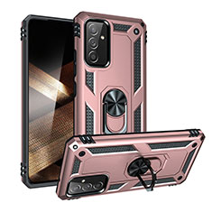 Coque Contour Silicone et Plastique Housse Etui Mat avec Magnetique Support Bague Anneau MQ3 pour Samsung Galaxy A15 5G Or Rose