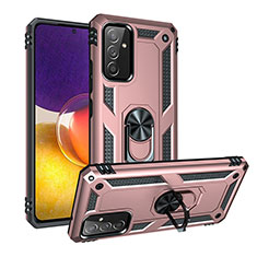 Coque Contour Silicone et Plastique Housse Etui Mat avec Magnetique Support Bague Anneau MQ3 pour Samsung Galaxy A25 5G Or Rose