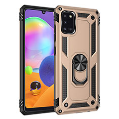 Coque Contour Silicone et Plastique Housse Etui Mat avec Magnetique Support Bague Anneau MQ3 pour Samsung Galaxy A31 Or