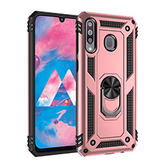 Coque Contour Silicone et Plastique Housse Etui Mat avec Magnetique Support Bague Anneau MQ3 pour Samsung Galaxy A40s Or Rose