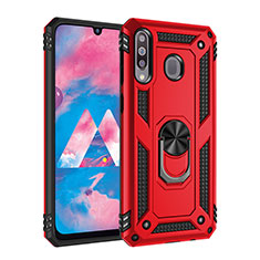 Coque Contour Silicone et Plastique Housse Etui Mat avec Magnetique Support Bague Anneau MQ3 pour Samsung Galaxy A40s Rouge