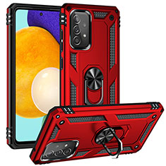 Coque Contour Silicone et Plastique Housse Etui Mat avec Magnetique Support Bague Anneau MQ3 pour Samsung Galaxy A52 4G Rouge