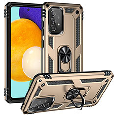 Coque Contour Silicone et Plastique Housse Etui Mat avec Magnetique Support Bague Anneau MQ3 pour Samsung Galaxy A52 5G Or