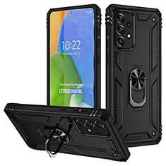 Coque Contour Silicone et Plastique Housse Etui Mat avec Magnetique Support Bague Anneau MQ3 pour Samsung Galaxy A73 5G Noir