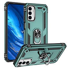 Coque Contour Silicone et Plastique Housse Etui Mat avec Magnetique Support Bague Anneau MQ3 pour Samsung Galaxy M23 5G Vert