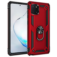 Coque Contour Silicone et Plastique Housse Etui Mat avec Magnetique Support Bague Anneau MQ3 pour Samsung Galaxy M60s Rouge