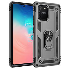 Coque Contour Silicone et Plastique Housse Etui Mat avec Magnetique Support Bague Anneau MQ3 pour Samsung Galaxy M80S Gris