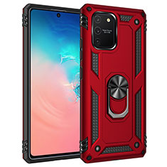 Coque Contour Silicone et Plastique Housse Etui Mat avec Magnetique Support Bague Anneau MQ3 pour Samsung Galaxy M80S Rouge