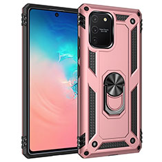 Coque Contour Silicone et Plastique Housse Etui Mat avec Magnetique Support Bague Anneau MQ3 pour Samsung Galaxy S10 Lite Or Rose