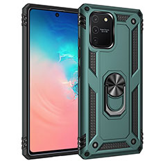 Coque Contour Silicone et Plastique Housse Etui Mat avec Magnetique Support Bague Anneau MQ3 pour Samsung Galaxy S10 Lite Vert