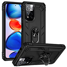 Coque Contour Silicone et Plastique Housse Etui Mat avec Magnetique Support Bague Anneau MQ3 pour Xiaomi Mi 11i 5G (2022) Noir