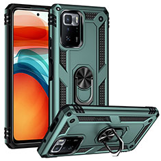 Coque Contour Silicone et Plastique Housse Etui Mat avec Magnetique Support Bague Anneau MQ3 pour Xiaomi Poco X3 GT 5G Vert