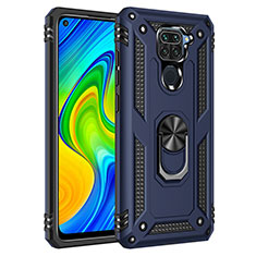 Coque Contour Silicone et Plastique Housse Etui Mat avec Magnetique Support Bague Anneau MQ3 pour Xiaomi Redmi 10X 4G Bleu