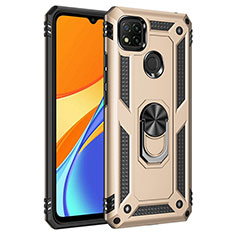 Coque Contour Silicone et Plastique Housse Etui Mat avec Magnetique Support Bague Anneau MQ3 pour Xiaomi Redmi 9 Activ Or