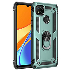 Coque Contour Silicone et Plastique Housse Etui Mat avec Magnetique Support Bague Anneau MQ3 pour Xiaomi Redmi 9 Activ Vert