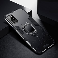 Coque Contour Silicone et Plastique Housse Etui Mat avec Magnetique Support Bague Anneau N01 pour Huawei Honor Play4 Pro 5G Noir