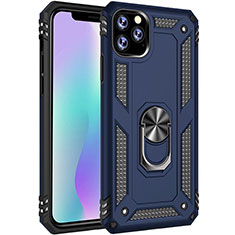 Coque Contour Silicone et Plastique Housse Etui Mat avec Magnetique Support Bague Anneau pour Apple iPhone 11 Pro Max Bleu