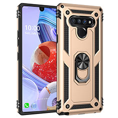 Coque Contour Silicone et Plastique Housse Etui Mat avec Magnetique Support Bague Anneau pour LG Stylo 6 Or