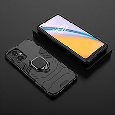 Coque Contour Silicone et Plastique Housse Etui Mat avec Magnetique Support Bague Anneau pour OnePlus Nord N20 5G Noir