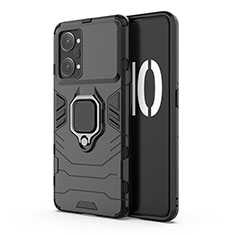 Coque Contour Silicone et Plastique Housse Etui Mat avec Magnetique Support Bague Anneau pour Oppo K10 Pro 5G Noir