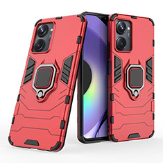 Coque Contour Silicone et Plastique Housse Etui Mat avec Magnetique Support Bague Anneau pour Realme 10 Pro 5G Rouge