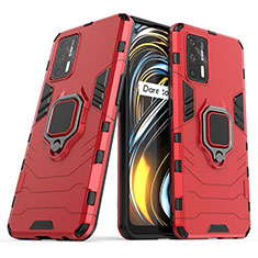 Coque Contour Silicone et Plastique Housse Etui Mat avec Magnetique Support Bague Anneau pour Realme GT Neo 2T 5G Rouge